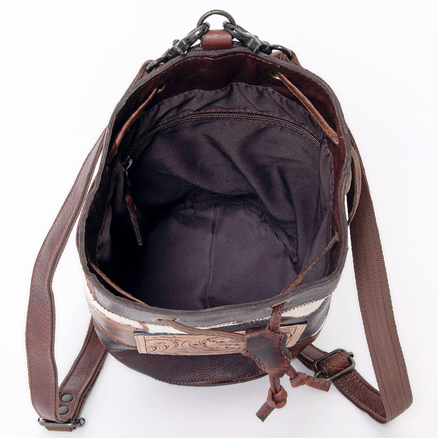 OHLAY Duffel Hand Tooled Hair-On Genuine Leather Women's Bag Western Handbag Purse | Womens Handbags Belt for Women Summer