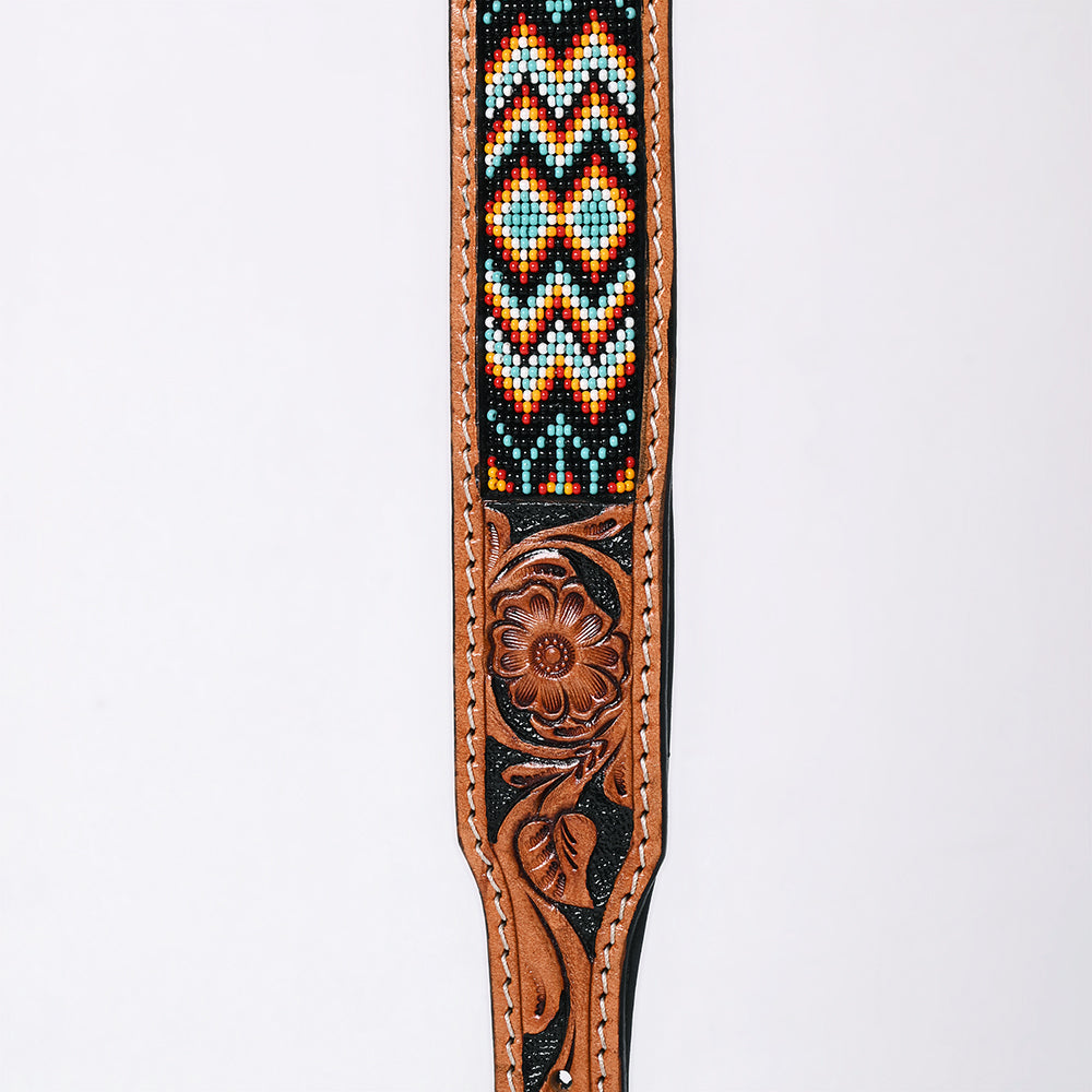 HILASON Western Style Beaded American Leather Pet Dog Collar