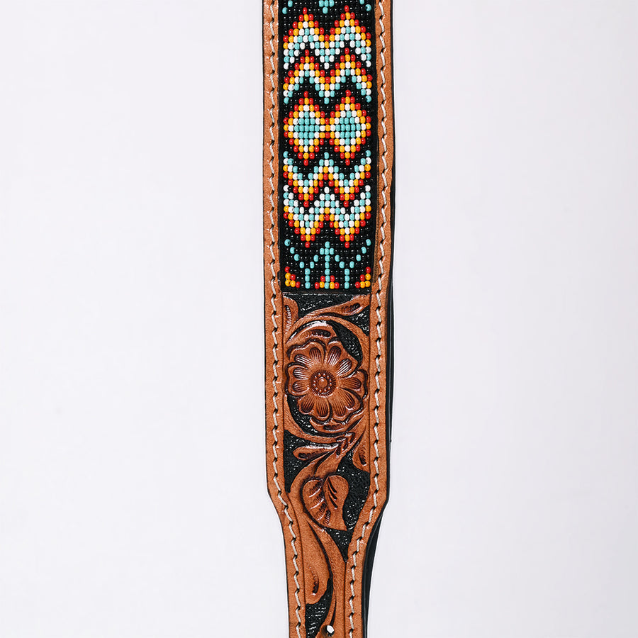 HILASON Western Style Beaded American Leather Pet Dog Collar