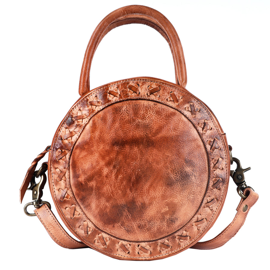 Never Mind Nmbgm136C Canteen Vintage Handmade Genuine Cowhide Leather Women Bag Western Handbag Purse
