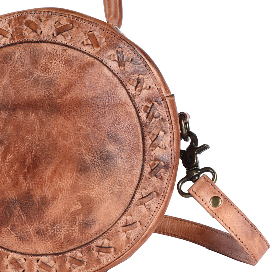 Never Mind Nmbgm136C Canteen Vintage Handmade Genuine Cowhide Leather Women Bag Western Handbag Purse