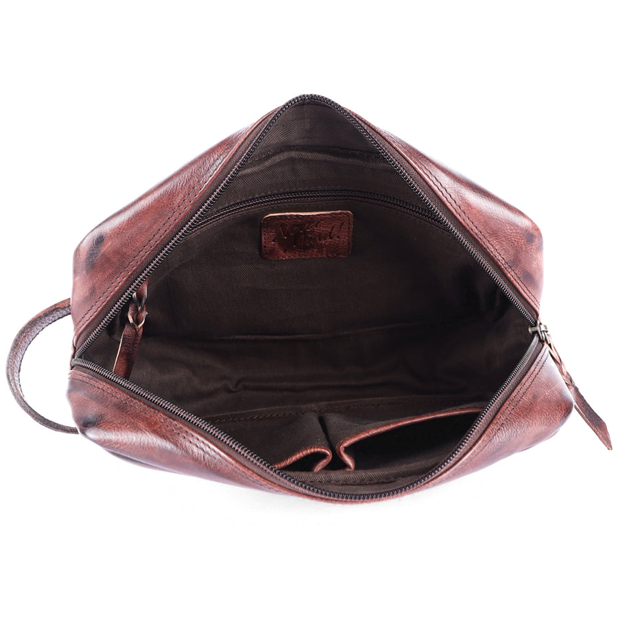Never Mind Nmbgm137C Toiletry Vintage Handmade Genuine Cowhide Leather Women Bag Western Handbag Purse
