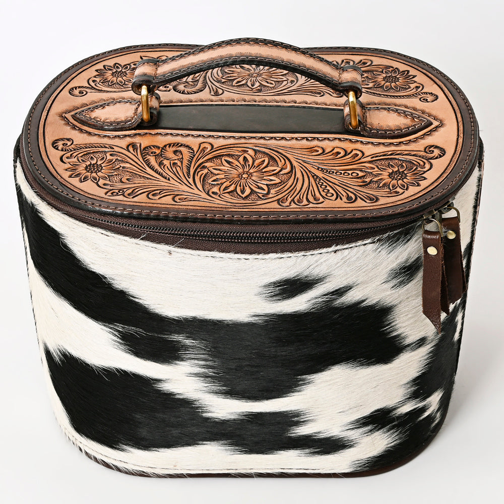 American Darling Jewelry Case Hand Tooled Hair On Genuine Leather Western Women Bag Handbag Purse |