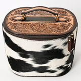 American Darling Jewelry Case Hand Tooled Hair On Genuine Leather Western Women Bag Handbag Purse |