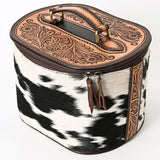 American Darling Jewelry Case Hand Tooled Hair On Genuine Leather Western Women Bag Handbag Purse |