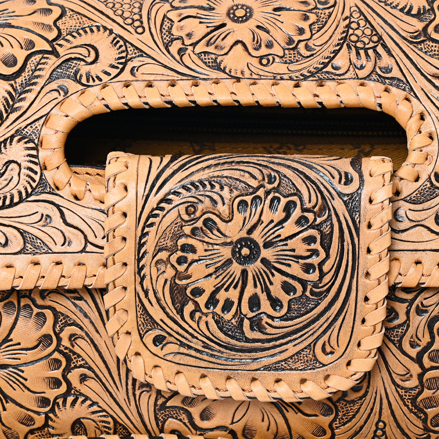 American Darling Wallet Hand Tooled Genuine Leather Western Women Bag | Wristlet Travel