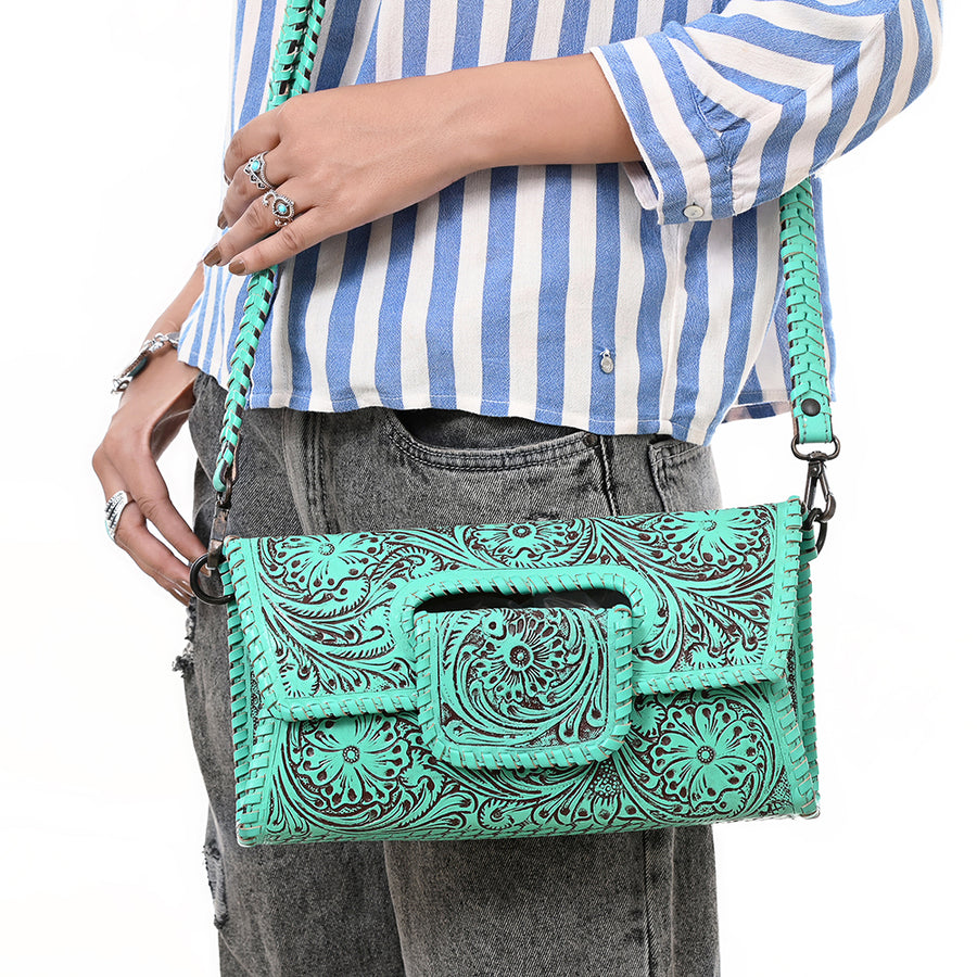 American Darling Wallet Hand Tooled Genuine Leather Western Women Bag | Wristlet Travel
