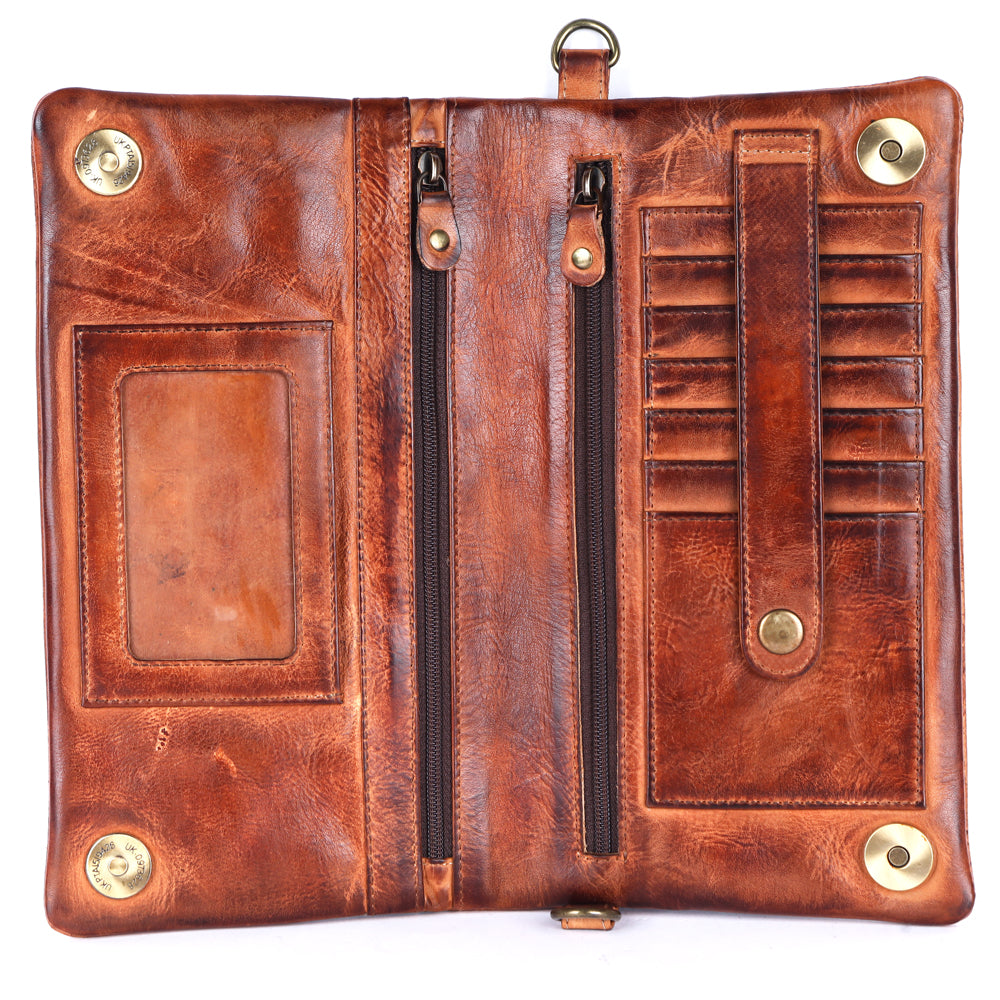 Never Mind Nmbgm140B Wallet Vintage Handmade Genuine Cowhide Leather Women Bag Western Handbag Purse