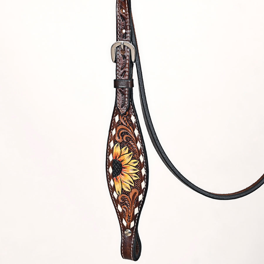 Comfytack Horse Floral Hand Painted Genuine Leather Breast Collar Headstall