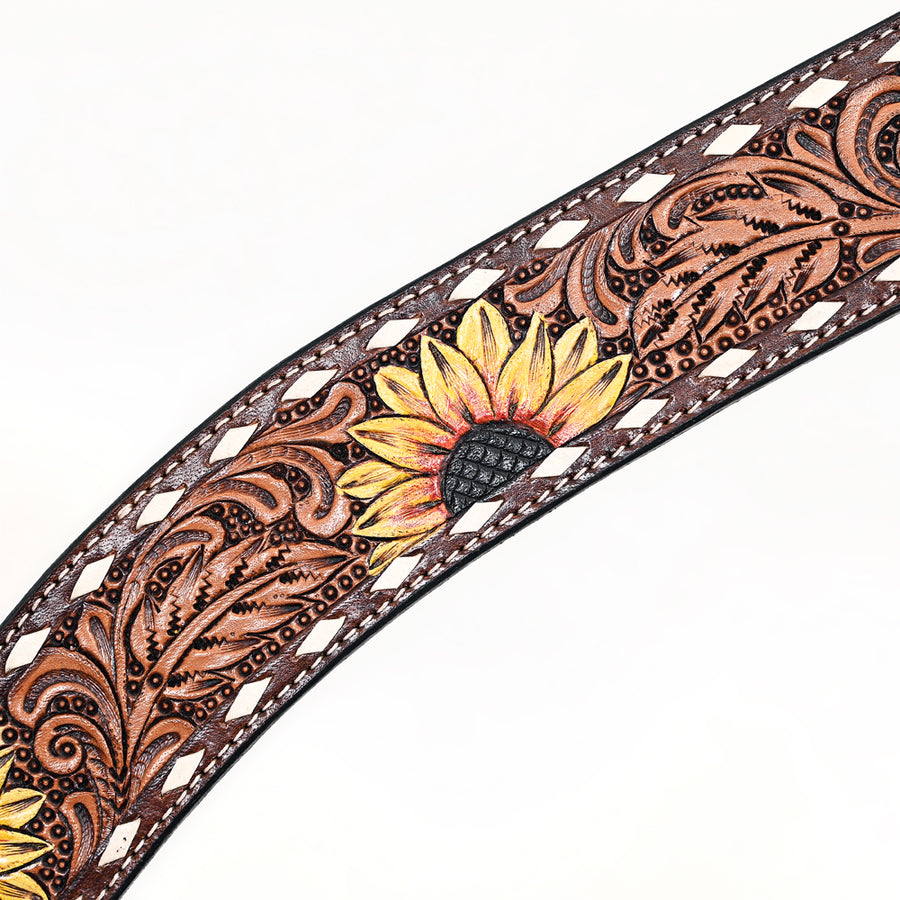 Comfytack Horse Floral Hand Painted Genuine Leather Breast Collar Headstall