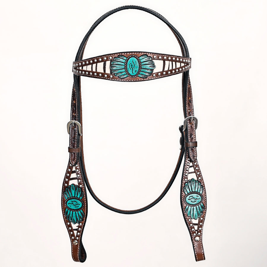 Comfytack Horse Hand Painted Genuine Leather Breast Collar Headstall