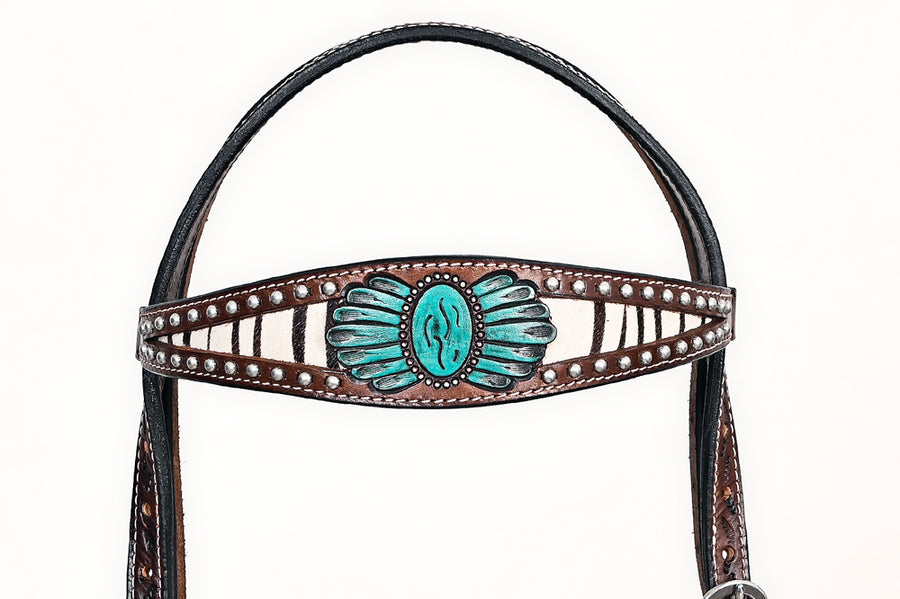 Comfytack Horse Hand Painted Genuine Leather Breast Collar Headstall