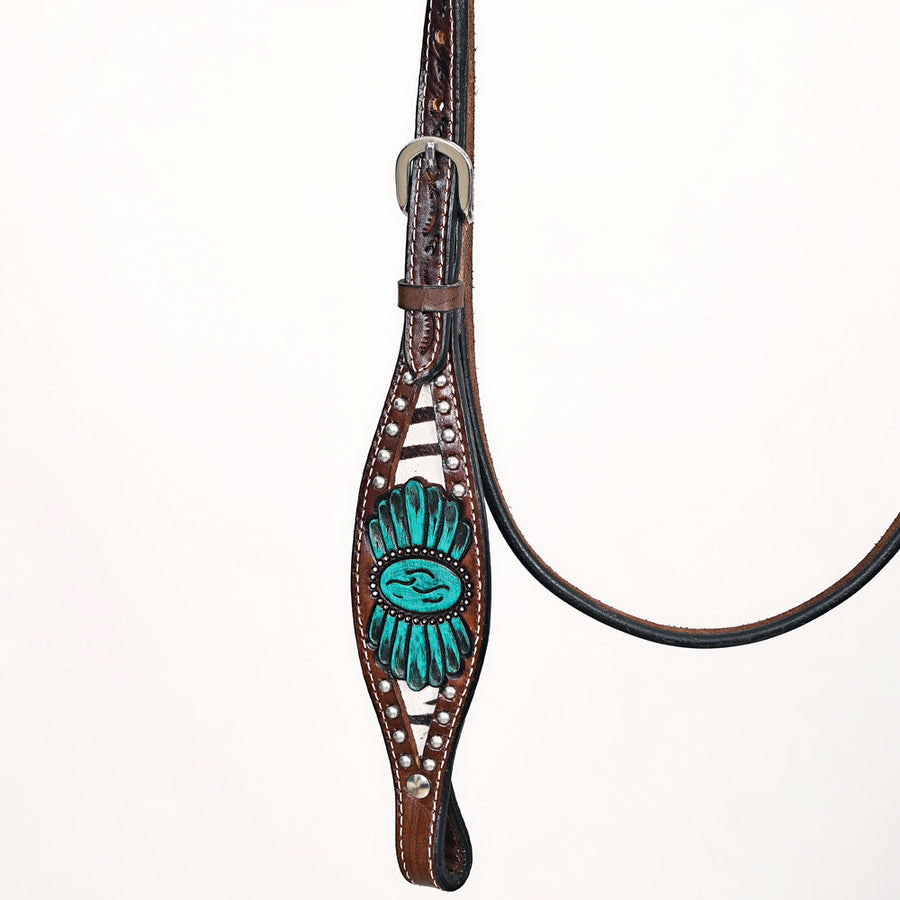 Comfytack Horse Hand Painted Genuine Leather Breast Collar Headstall