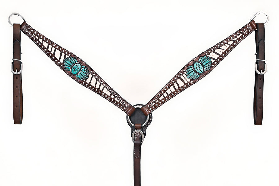 Comfytack Horse Hand Painted Genuine Leather Breast Collar Headstall