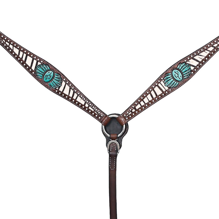 Comfytack Horse Hand Painted Genuine Leather Breast Collar Headstall