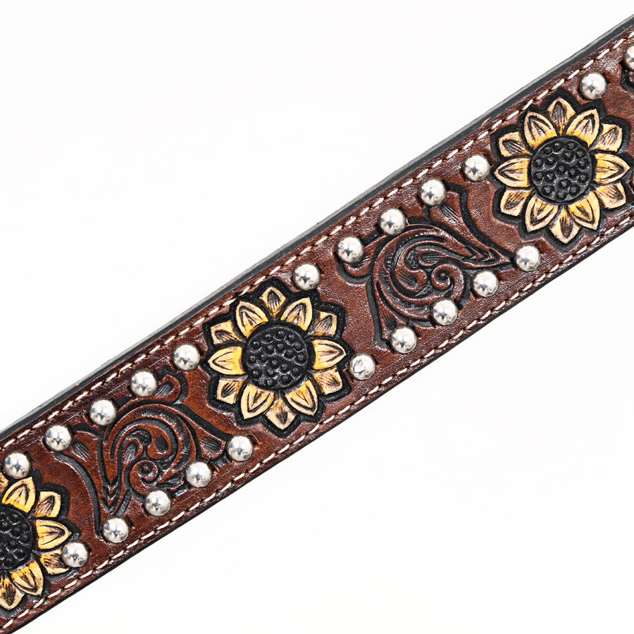 Comfytack Sunflower Western Horse Leather Breast Collar & Headstall Brown