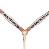 HILASON Western Horse Breast Collar American Hairon Leather Tan