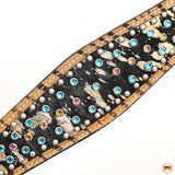 HILASON Western Horse Headstall Breast Collar Hairon Leather Tan