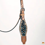 HILASON Western Horse Headstall Breast Collar Hairon Leather Tan