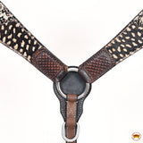 HILASON Western Horse Floral Headstall Breast Collar Leather Brown