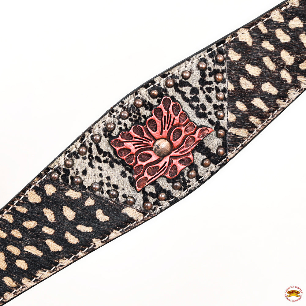 HILASON Western Horse Floral Headstall Breast Collar Leather Brown