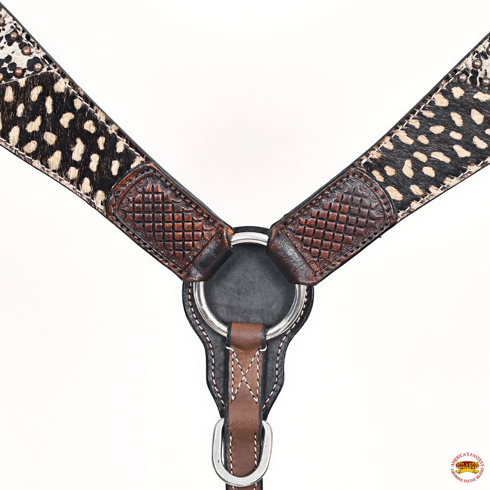 HILASON Western Horse Floral Headstall Breast Collar Leather Brown