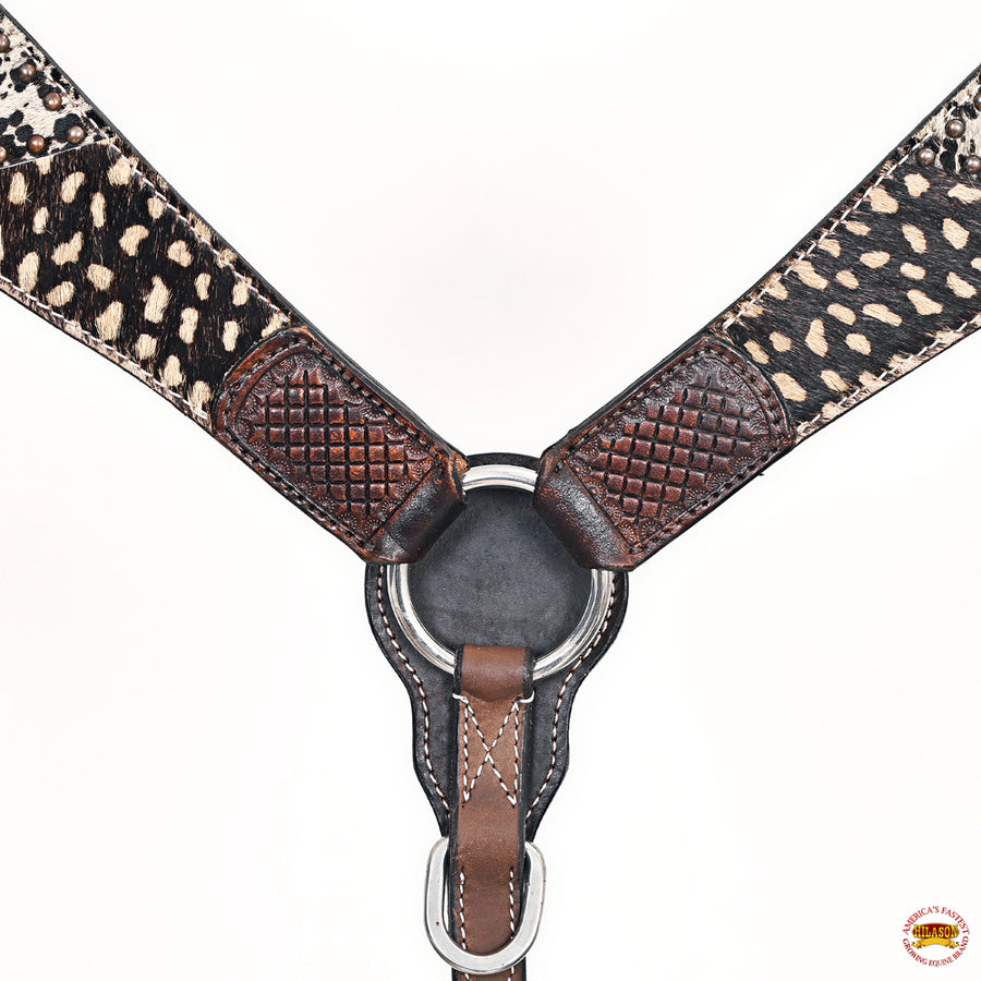 HILASON Western Horse Headstall Breast Collar Set Leather Brown | Tack for Horses