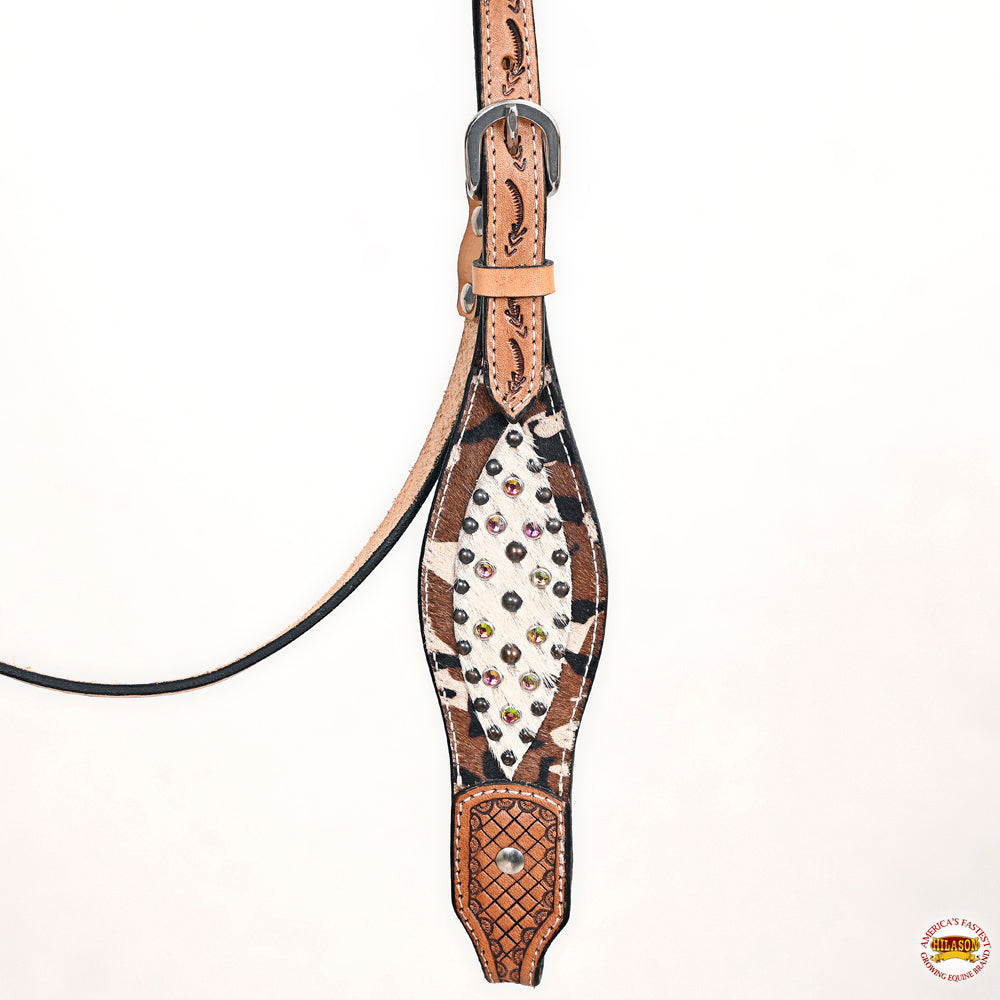 HILASON Western Horse Headstall Breast Collar Leather Tan