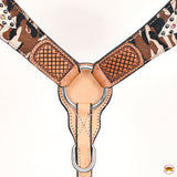 HILASON Western Horse Headstall Breast Collar Leather Tan