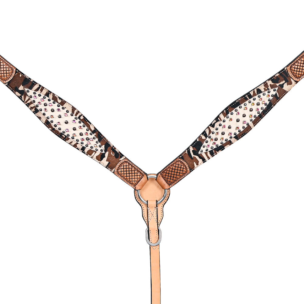 HILASON Western Horse Headstall Breast Collar Leather Tan