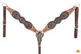 HILASON Western Horse Headstall Breast Collar Leather Brown