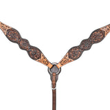 HILASON Western Horse Headstall Breast Collar Leather Brown
