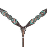 HILASON Western Horse Headstall Breast Collar Leather Brown