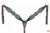 HILASON Western Horse Headstall Breast Collar Leather Brown