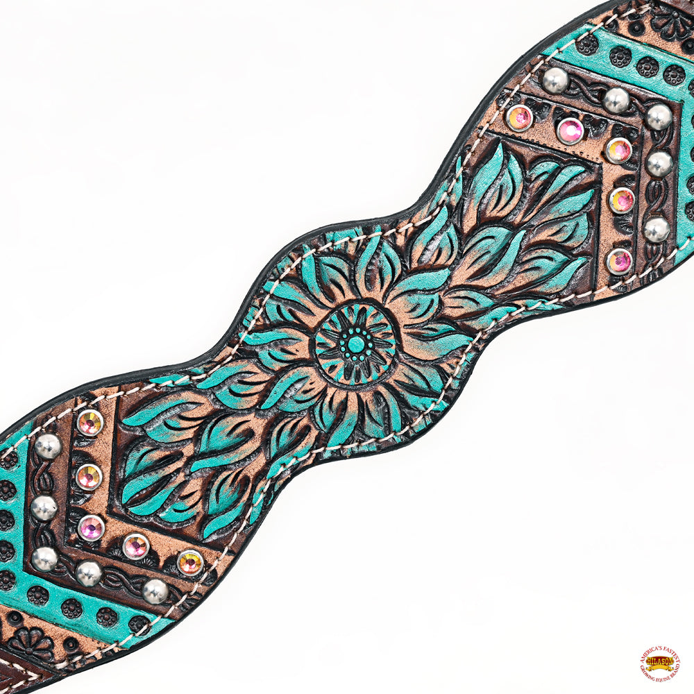 HILASON Western Horse Headstall Breast Collar Leather Brown