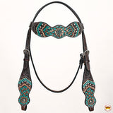 HILASON Western Horse Headstall Breast Collar Leather Brown