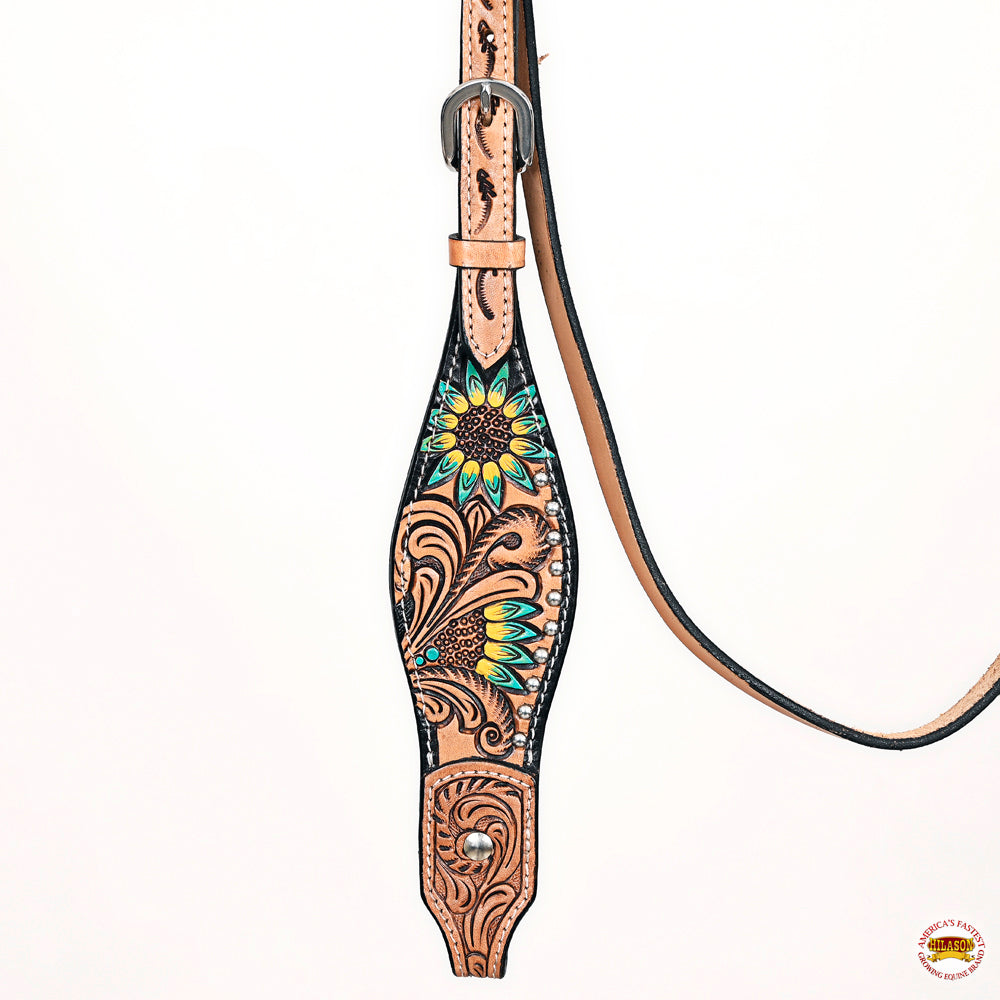 HILASON Western Horse Headstall Breast Collar Leather Tan