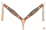 HILASON Western Horse Headstall Breast Collar Leather Tan
