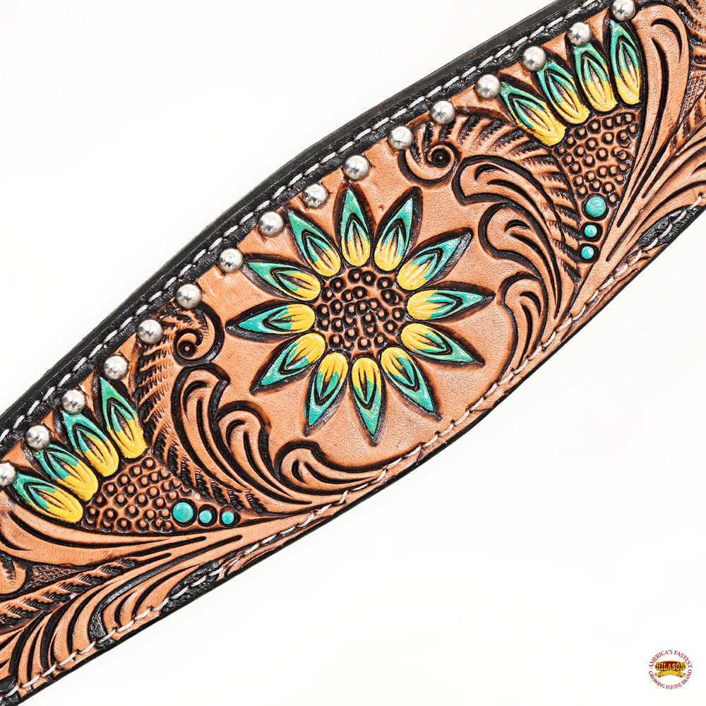 HILASON Western Horse Headstall Breast Collar Leather Tan