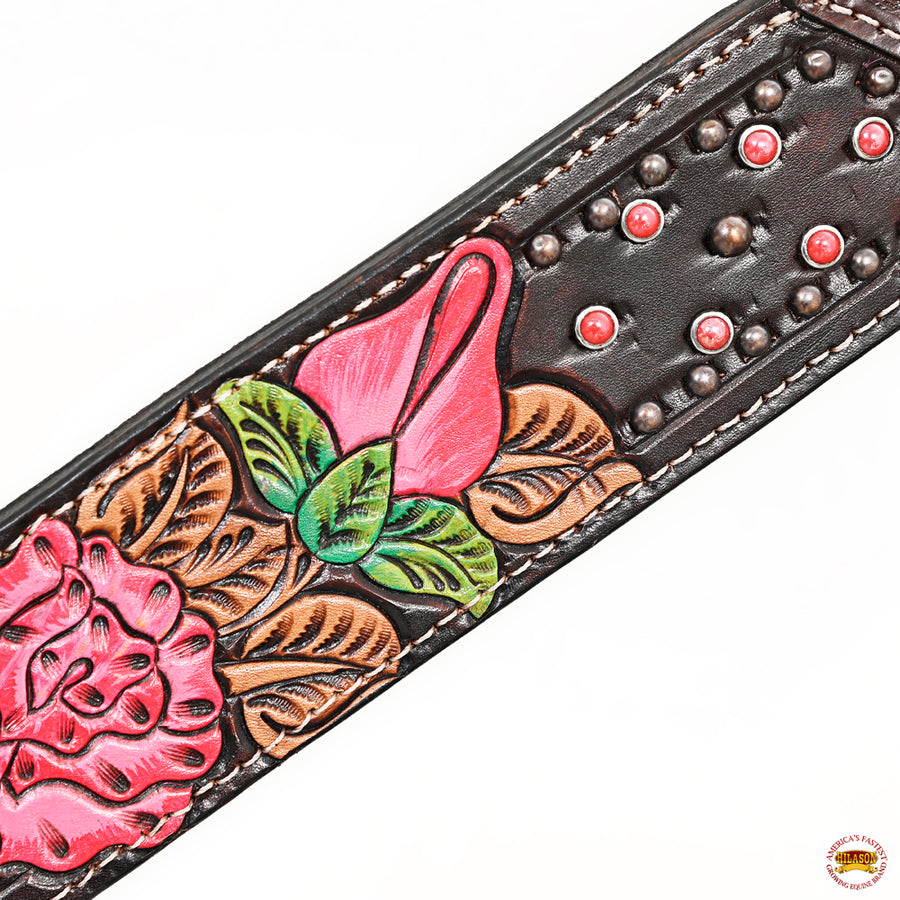HILASON Western Horse Floral Headstall Breast Collar Set American Leather Tan | Tack for Horses
