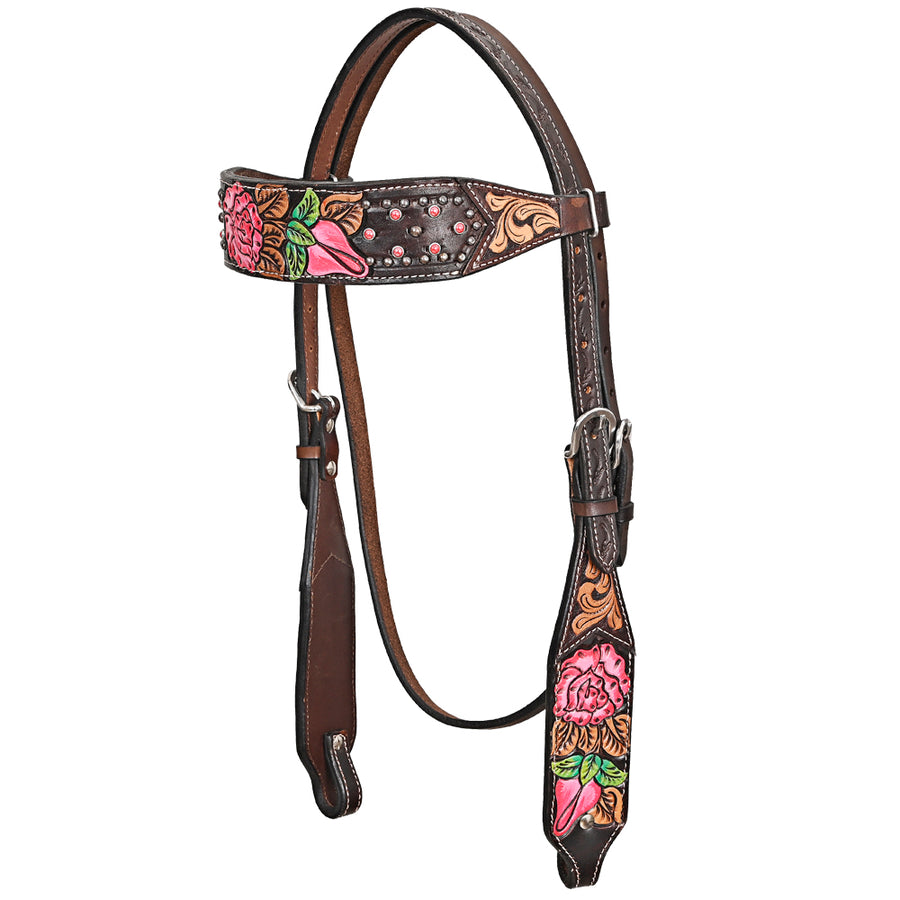 HILASON Western Horse Headstall American Leather Brown - Uhorse