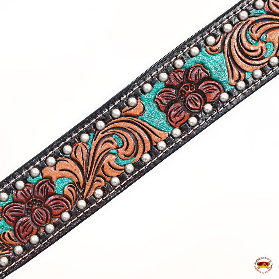 HILASON Western Horse Headstall Breast Collar Leather Brown | Tack Set for Horses