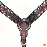 HILASON Western Horse Headstall Breast Collar Leather Brown