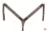 HILASON Western Horse Headstall Breast Collar Leather Brown