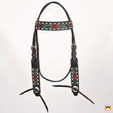 HILASON Western Horse Headstall Breast Collar Leather Brown