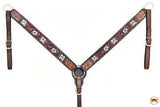 HILASON Western Horse Headstall Breast Collar Leather Brown