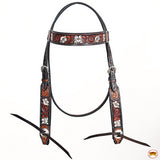 HILASON Western Horse Headstall Breast Collar Leather Brown