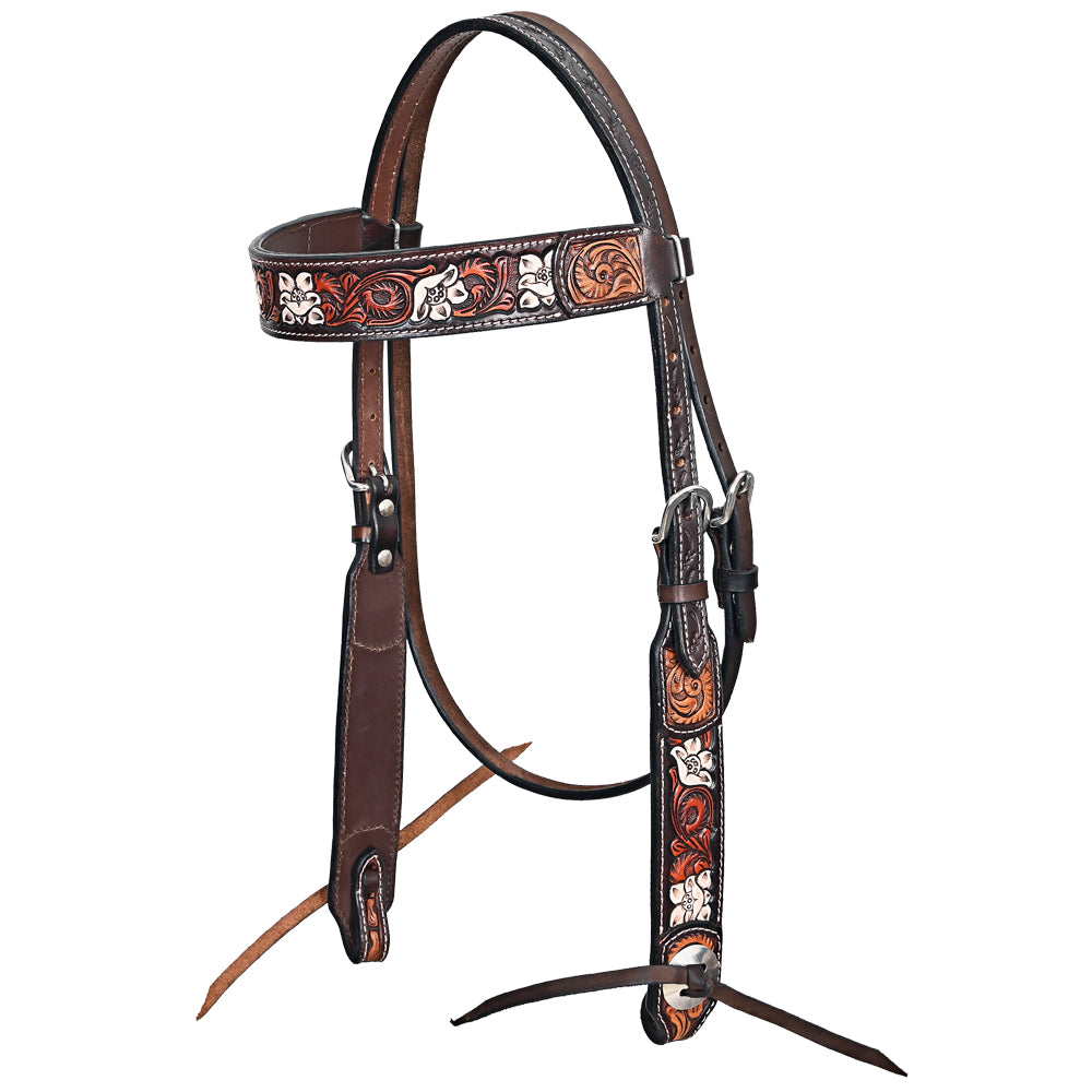 HILASON Western Horse Headstall Breast Collar Leather Brown