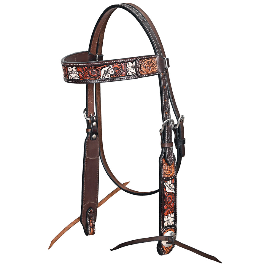 HILASON Western Horse Headstall American Leather Brown - Uhorse