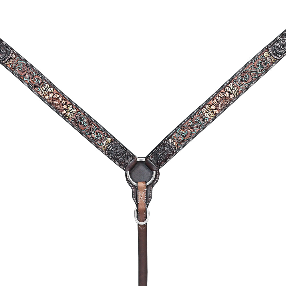 HILASON Western Horse Headstall Breast Collar Leather Brown